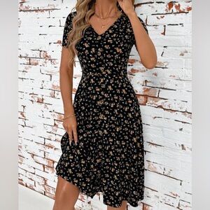 Floral Black Dress